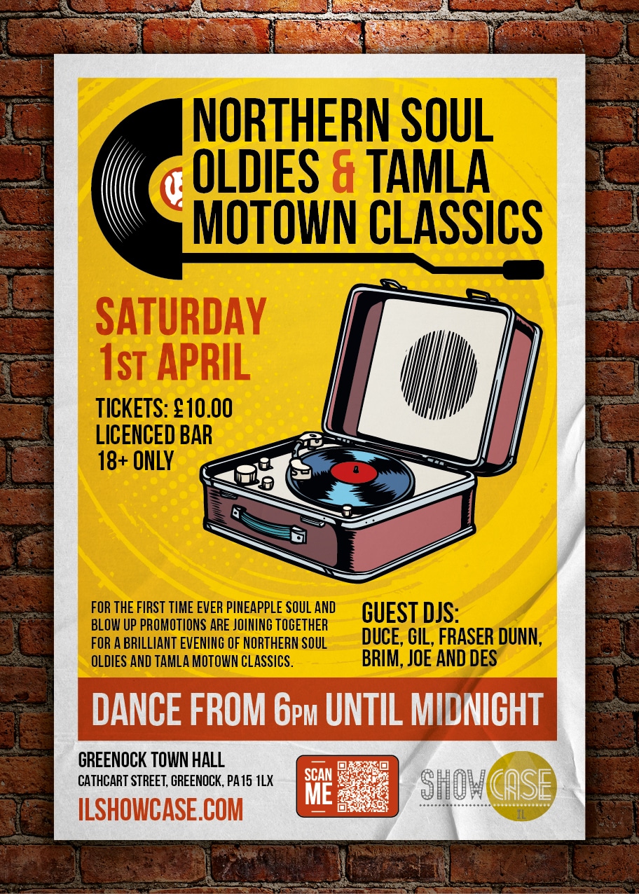 Northern Soul Oldies & Tamla Motown Classics - Saturday 1st April